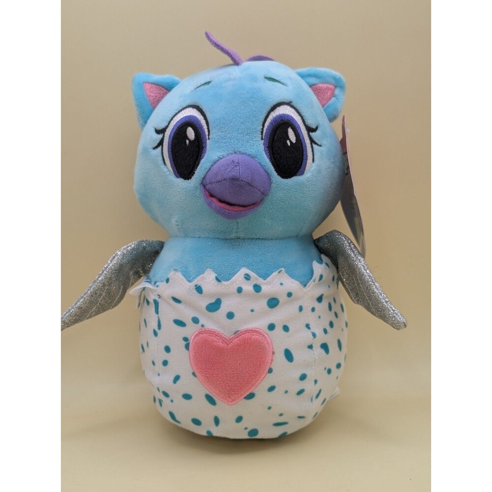 Hatchimals Alive Draggle Plush Dragon Bird Stuffed Animal Glitter Wings White